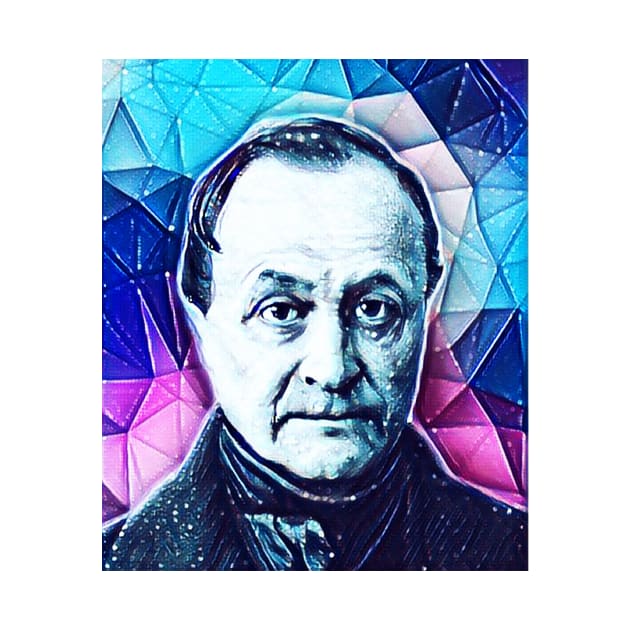 Auguste Comte Snowy Portrait | Auguste Comte Artwork 13 by JustLit