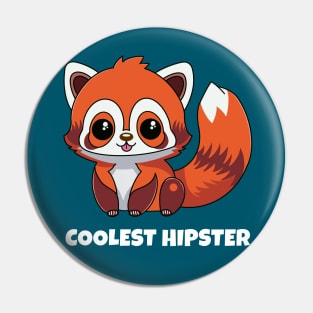 Red Panda Coolest Hipster Pin