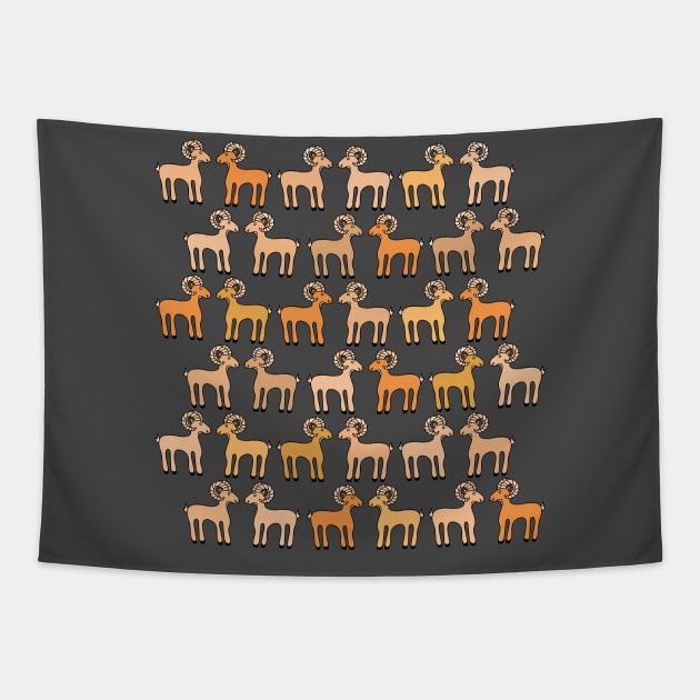 Cute Mountain Goat (Mouflon) Pattern Tapestry by Davey's Designs