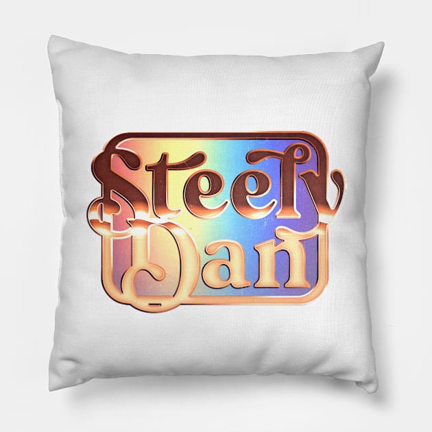 Steely Dan /// Retro Faded-Style Typography Design Pillow by DankFutura