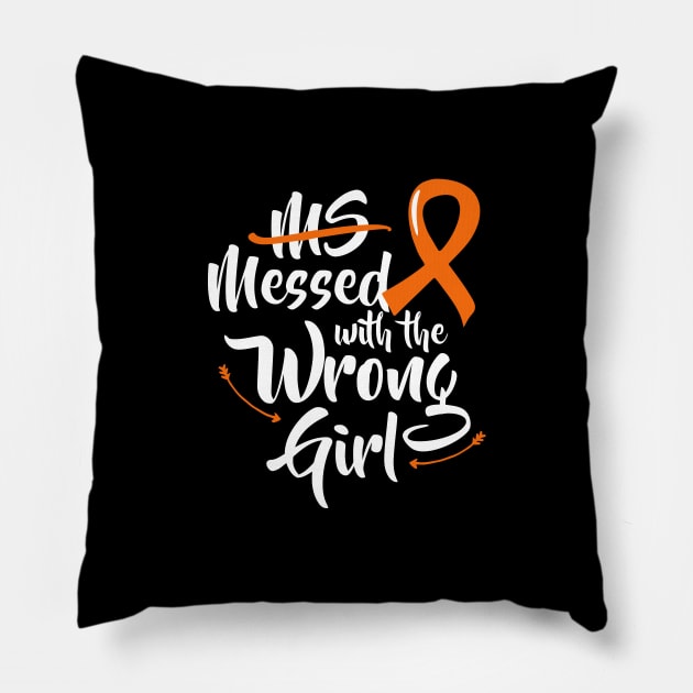 Ms Messed With The Wrong Girl Wear Orange Pillow by tanambos