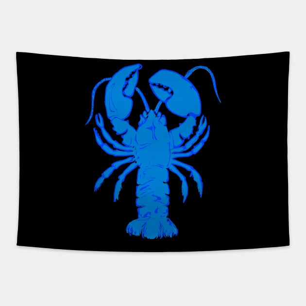 Electric Blue Lobster Tapestry by saitken