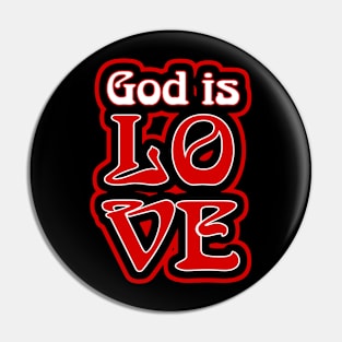 God is Love Art Nouveau Pin