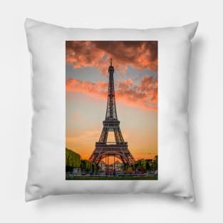 Eiffel Tower Sunset Pillow