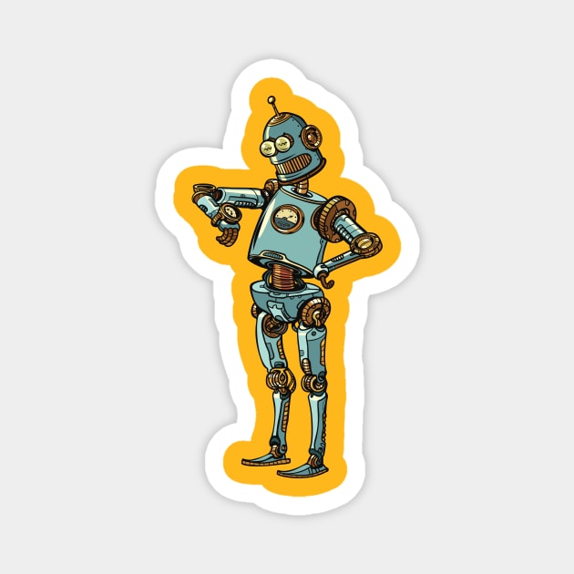 Vintage Robot Magnet by waltzart