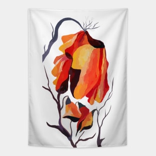 Watercolor Artwork Exotic Tropical Orchid Tapestry