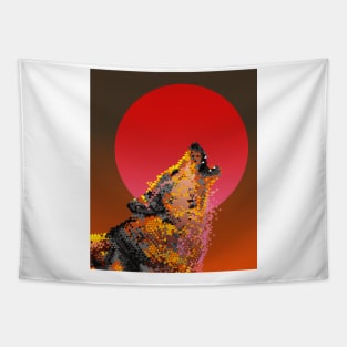 red moon rising Tapestry