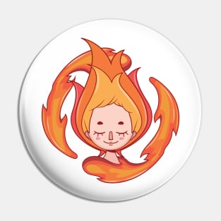 Stylized girl depicting the fire element Pin