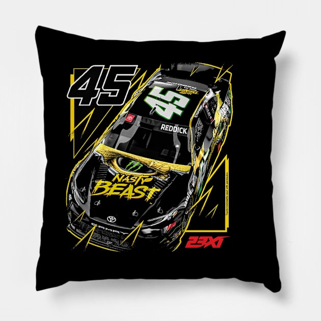 Tyler Reddick 23XI Racing Black Car Pillow by stevenmsparks