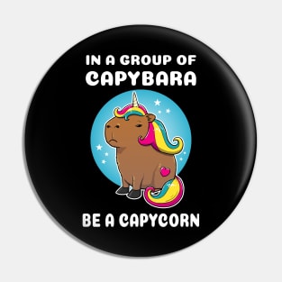 In a group of capybara be a capycorn Cartoon Capybara Unicorn Pin