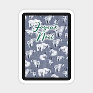 Mountain goat Christmas card Magnet