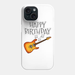Electric Guitar Happy Birthday Guitarist Musician (Amber) Phone Case