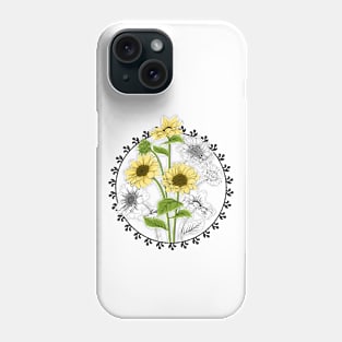 Sunflowers Line Art Design Phone Case