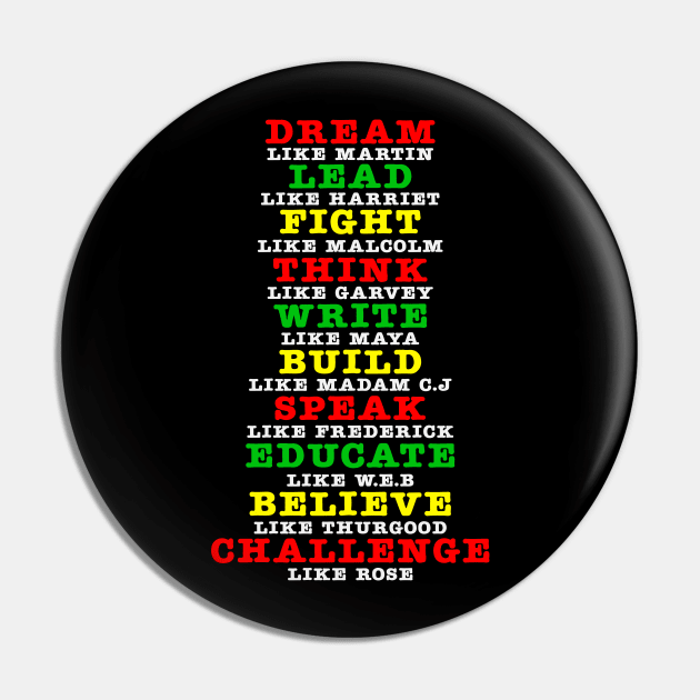 African American Leaders Black History Month Pin by UrbanLifeApparel