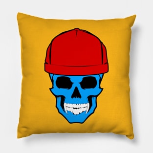 skull blue Pillow