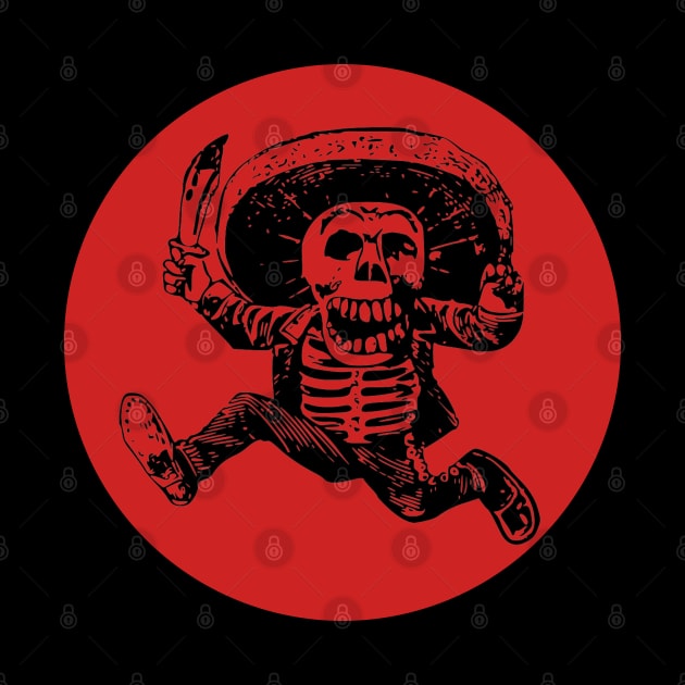 Halloween, Posada Calavera with Machete Black and Red by SwagOMart