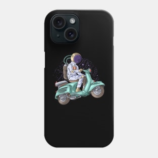 Astronaut on a Vespa to the moon Phone Case