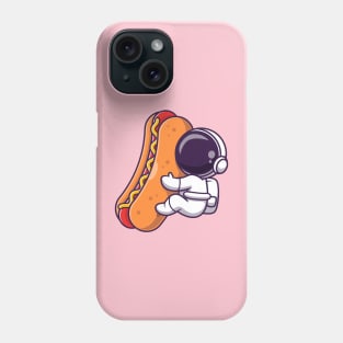 Cute Astronaut With Hot Dog Cartoon Phone Case