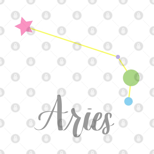 Aries Zodiac Constellation in Pastels by Kelly Gigi