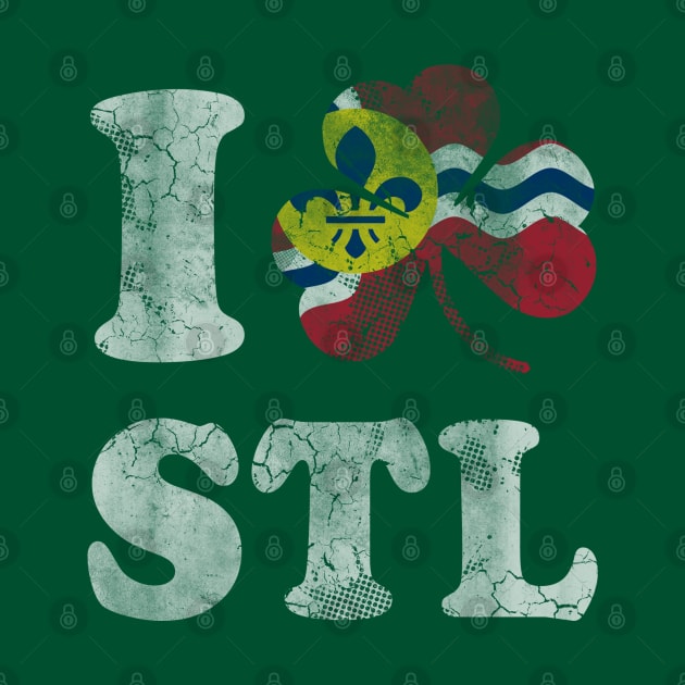 Love St Louis Flag Irish Shamrock St Patricks Day by E