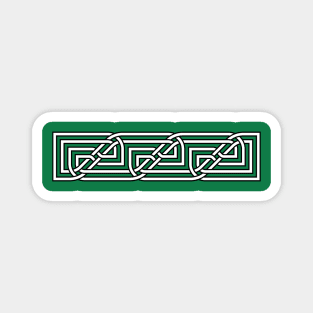 Decorative Rectangular Celtic Interlaced Knot Pattern 3 Magnet