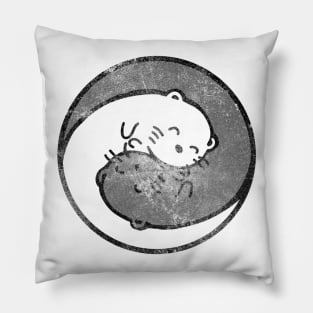 yinyang ying and yang otters vintage women cute cartoon kawaii Pillow