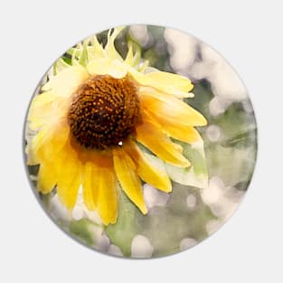 Watercolor Sunflower Pin