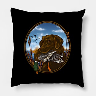 Labrador Retriever With Mallard Duck Hunting Pillow