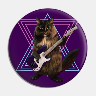 Cat playing bass guitar Pin