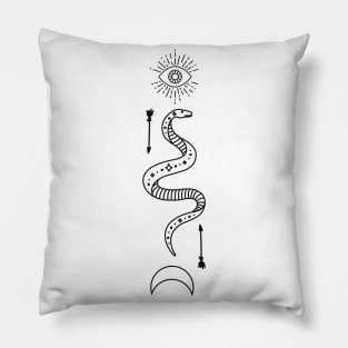 Snake Occultism Symbol Gothic Wicca Pillow