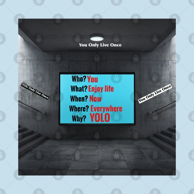 YOLO-You Only Live Once: Who? You-What? Enjoy Life- When? Now-Where? Everywhere -Why? YOLO by S.O.N. - Special Optimistic Notes 