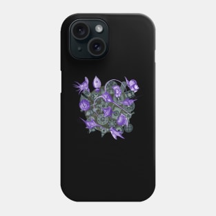 Ernst Haeckel Purple Peridinea on Cerulean  Diatoms Phone Case