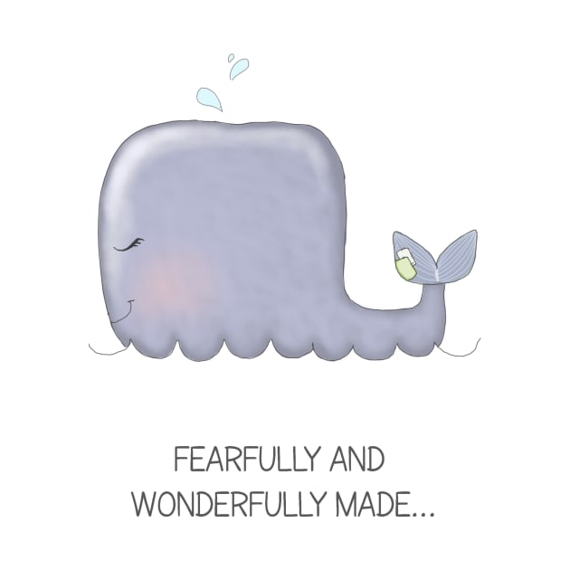 Baby Whale with Christian quote by PeachAndPatches