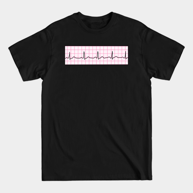 Disover Hand Drawn Normal Electrocardiogram Pink - Medicine - T-Shirt