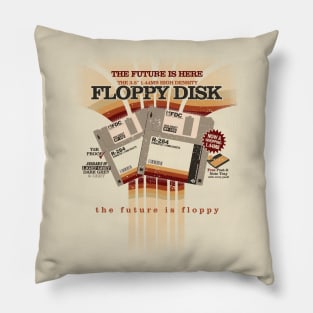 Vintage Tech Retro Computing Floppy Disk Humor Pillow