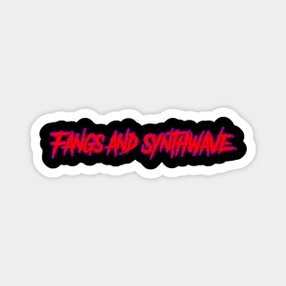 Fangs and Synthwave Long Red Logo Magnet