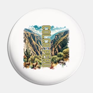 Scenic Colca Canyon Peru Llama Souvenir Pin