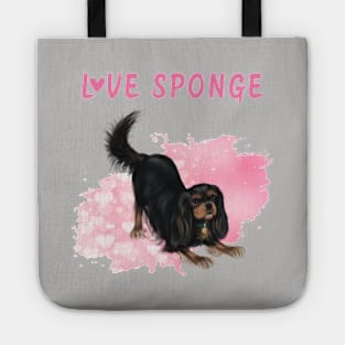 Black and Tan Cavalier King Charles Spaniel Love Sponge Tote