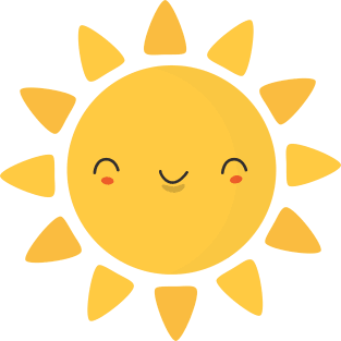 Kawaii Happy Sun T-shirt Magnet