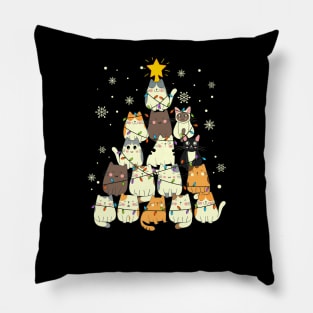 Cute Cats Merry Christmas Whisker Wonderland Pillow