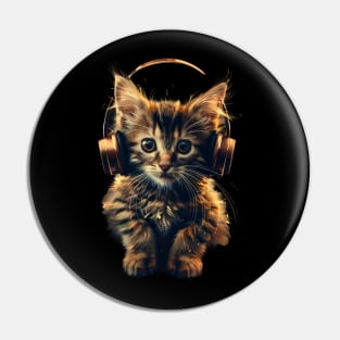 Cat DJ Drop Pin