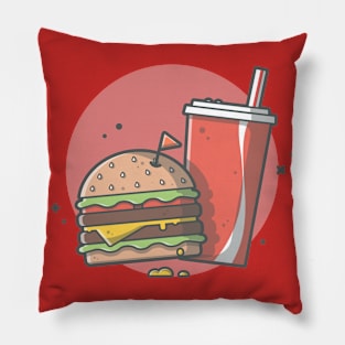 Burger and Soda cola Pillow