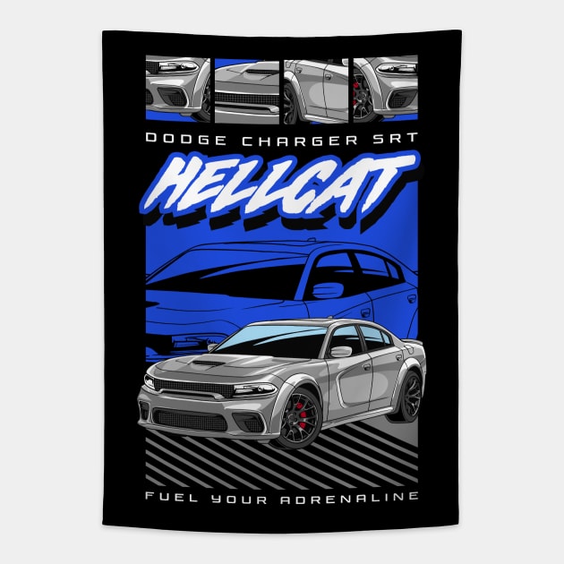 Charger SRT Hellcat Car Tapestry by milatees