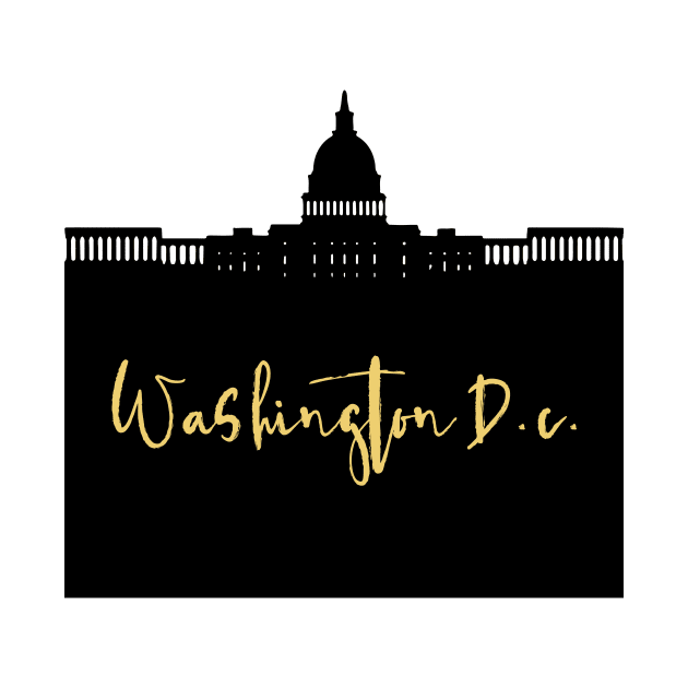 WASHINGTON DC DESIGNER SILHOUETTE SKYLINE ART by deificusArt