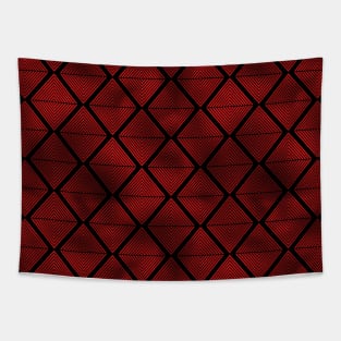 Lined Diamonds in Black and Ruby Red Vintage Faux Foil Art Deco Vintage Foil Pattern Tapestry