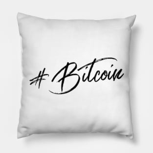 Hashtag Bitcoin Stylish Black Lettering T-Shirt Pillow