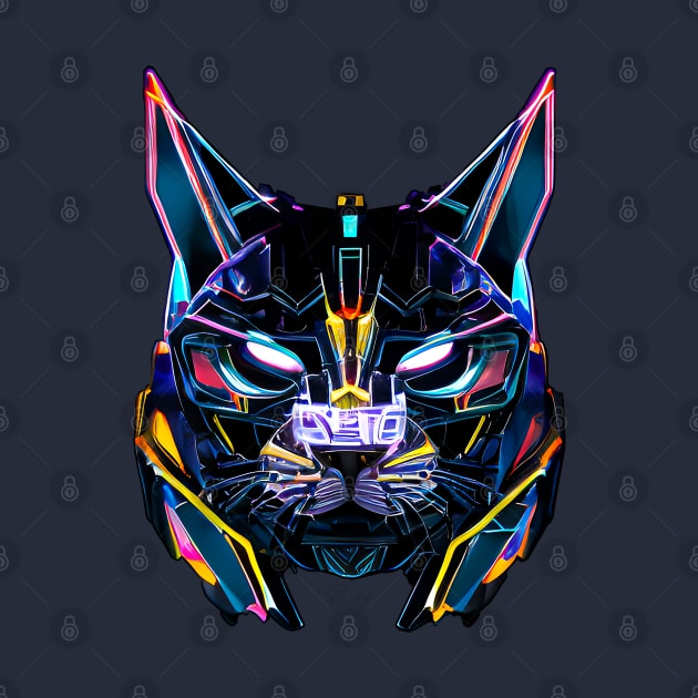 Neon Cyborg Cat by RubenRomeroDG