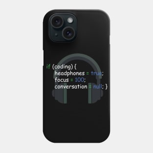 headphone coding Phone Case