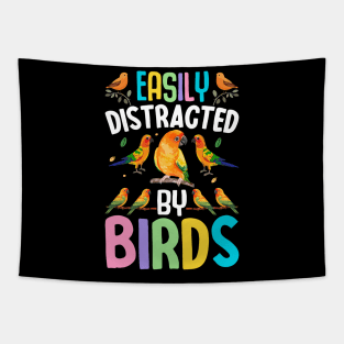 Funny Bird Easily Distracted By Birds Tapestry