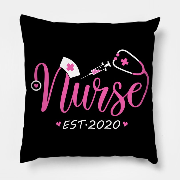 Nurse Est 2020 Nursing School Graduation Gift Pillow by neonatalnurse